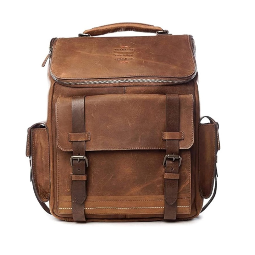 VELEZ Top Grain Leather Backpack for Men